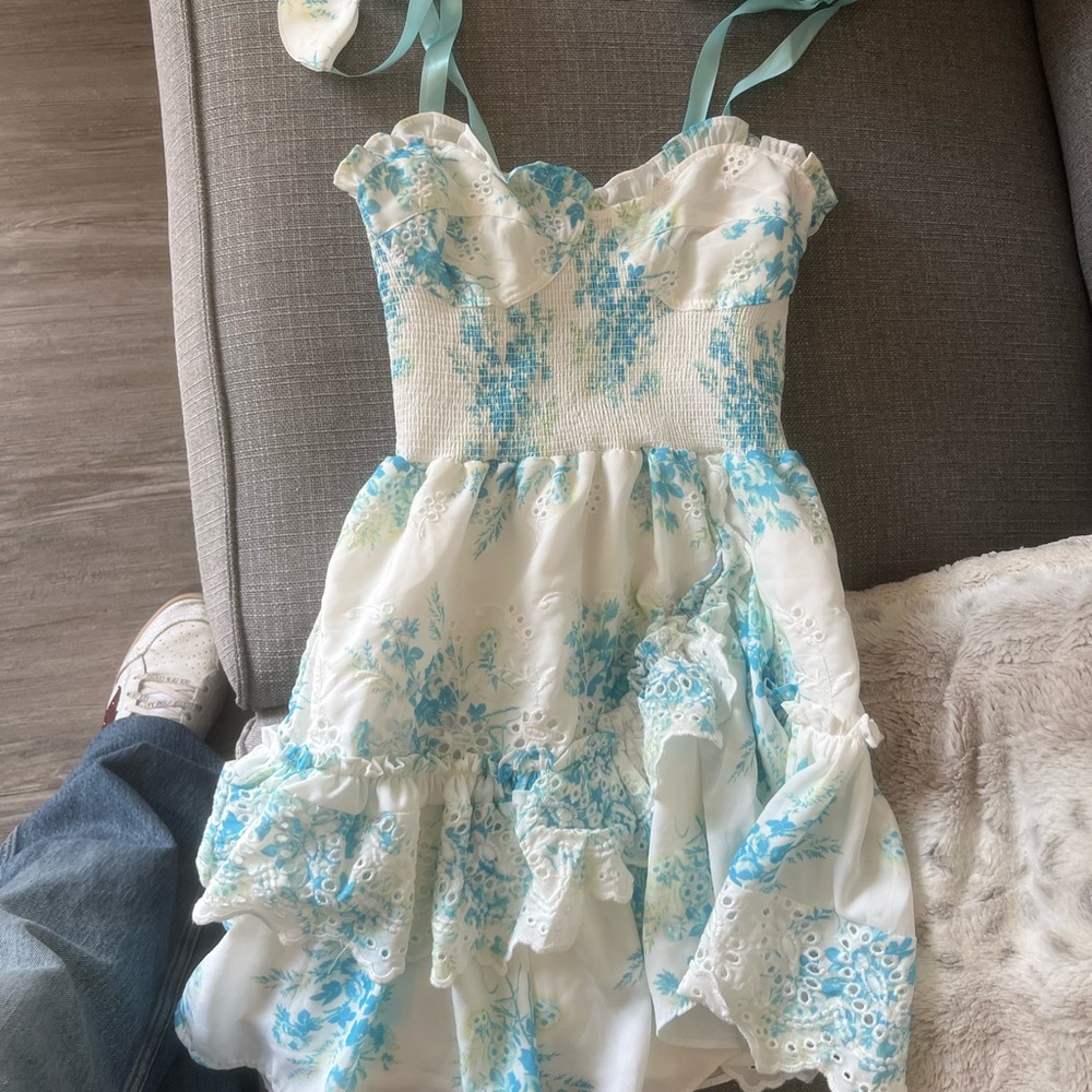SOLD Floral Blue and White loveshackfancy Dress